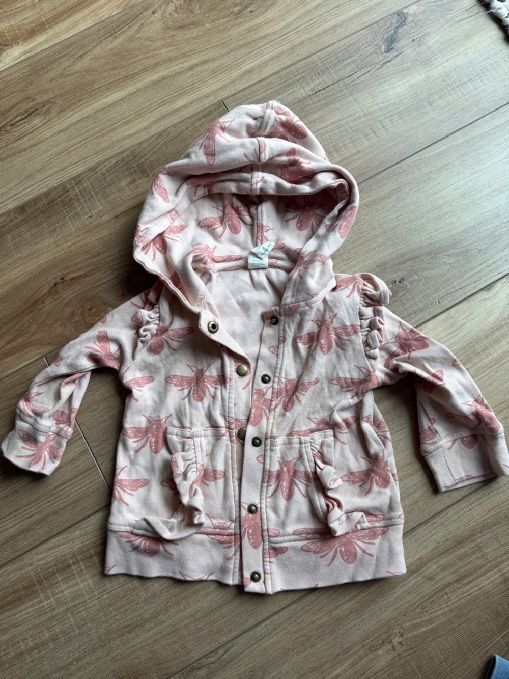 kate quinn Pink Bee-Print Hooded Jacket